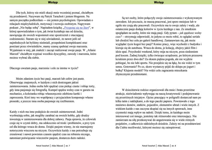 ,,Atlas Marzeń” zawiera listę zainteresowań, pasji i marzeń, których możesz się podjąć. Znajdź idealny pomysł i zacznij spełniać marzenia!