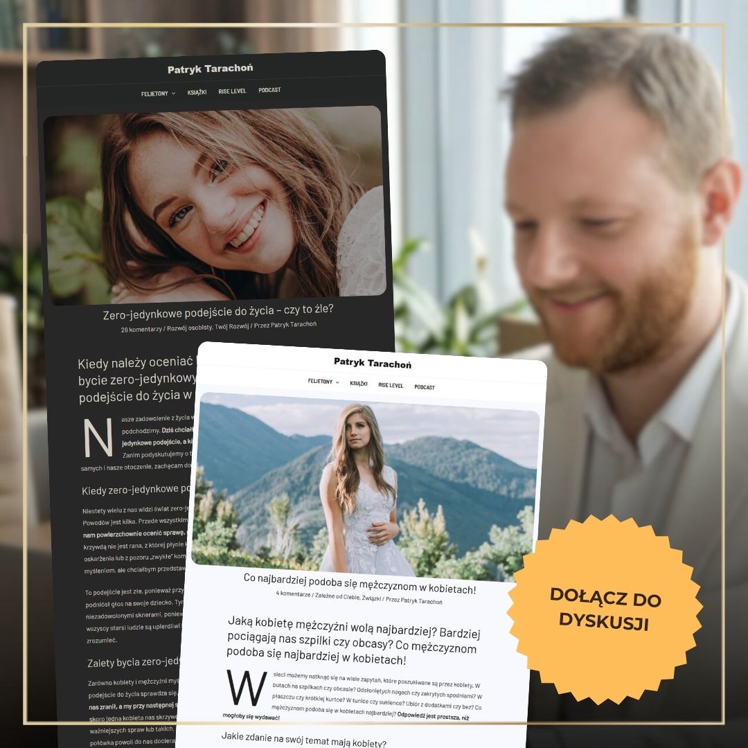 „Kod Dostępu” nadaje dostęp do felietonów, artykułów oraz pozostałych treści na stronie. Odkryj treści o relacjach, rozwoju i samoocenie!