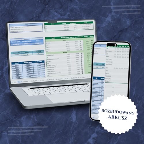 „Arkusz Budżetu Domowego” wspierający świadome oszczędzanie. Wskazuje wydatki, co jest kluczowe dla zarządzania budżetem osobistym.